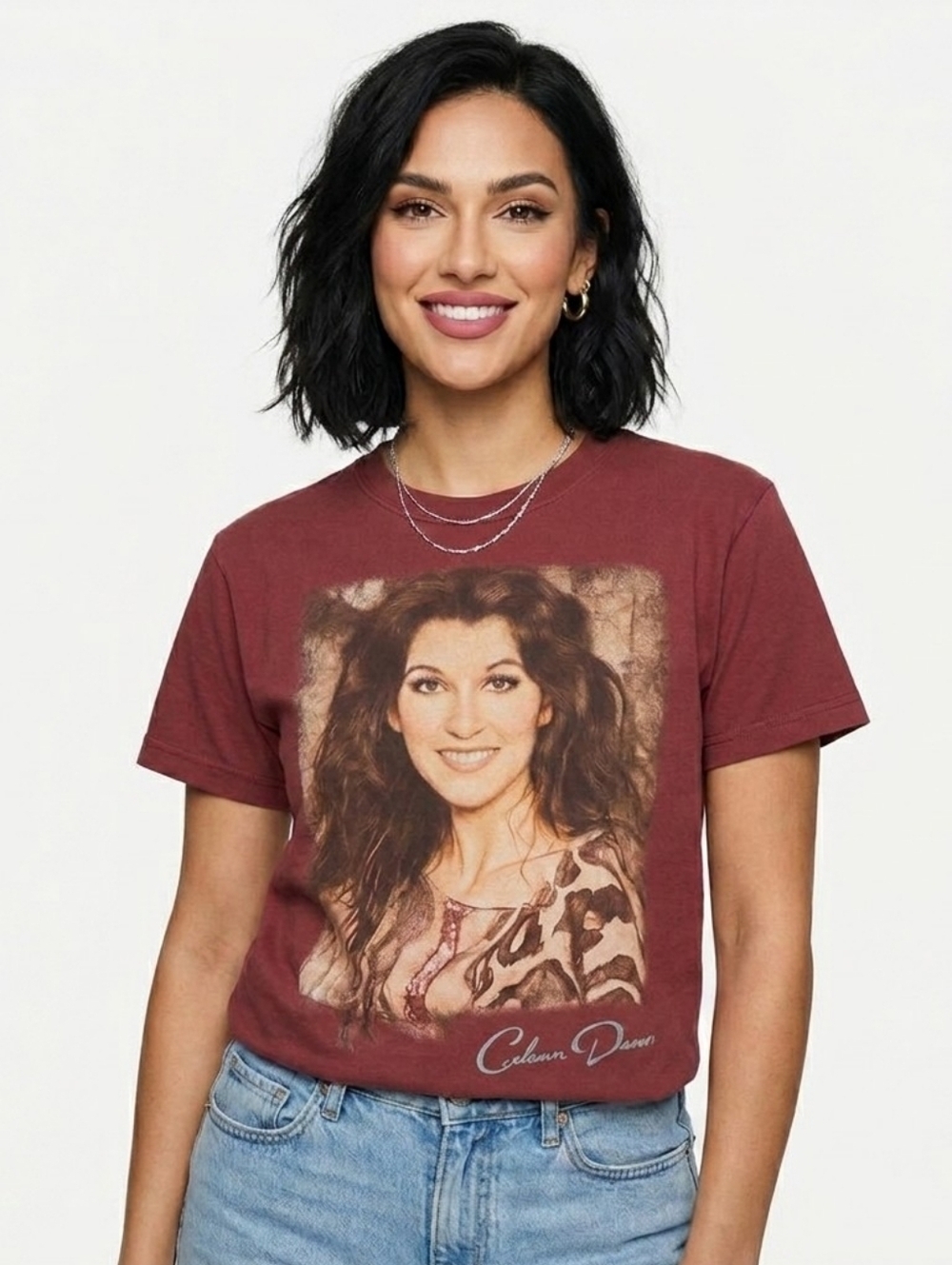 Celine Dion Vintage Graphic Red T-shirt - Small
